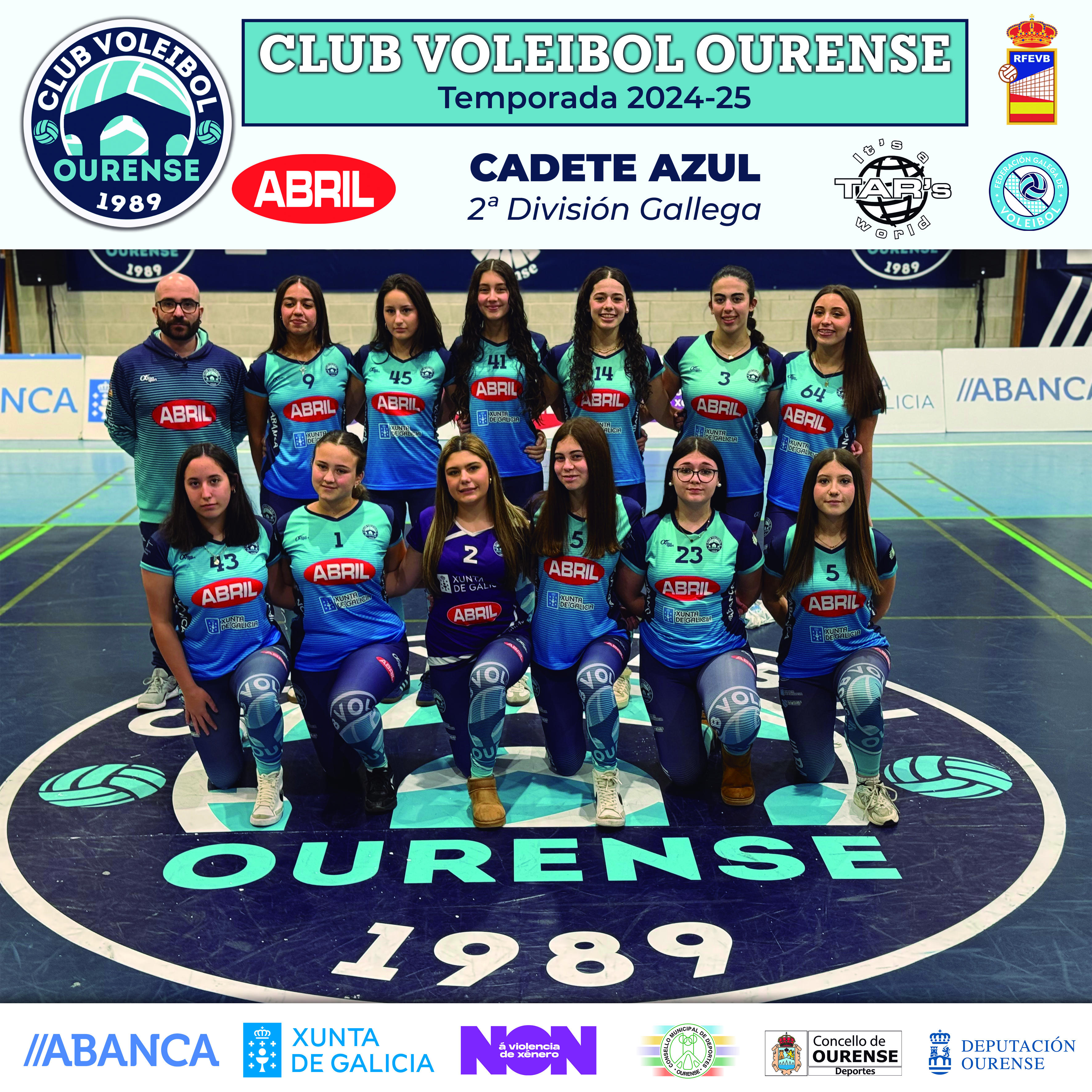 equipo Cadete azul femenino